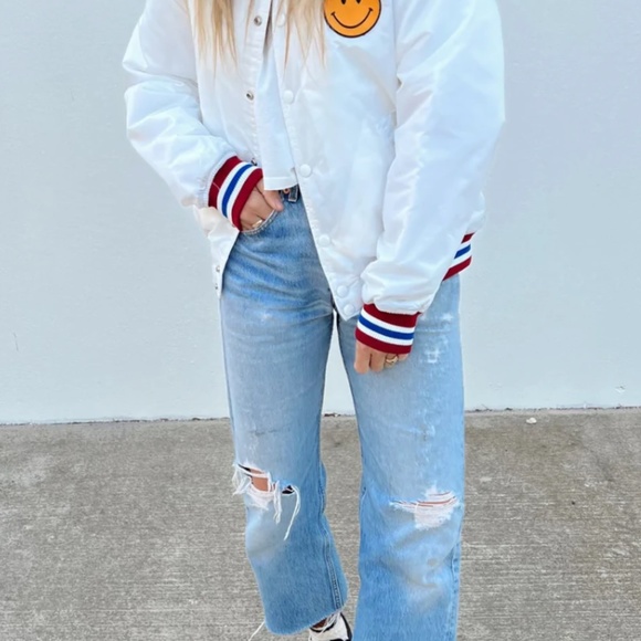 Ascot & Hart Varsity Smile Jacket - Black NWT Size M SOLD OUT - Picture 2 of 3